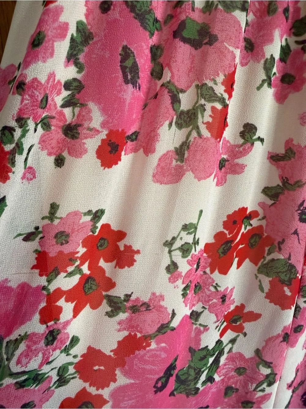 MISA Samantha Dress Flowy Floral Midi Ruffle Long Sleeve V Neck US L - Picture 8 of 15